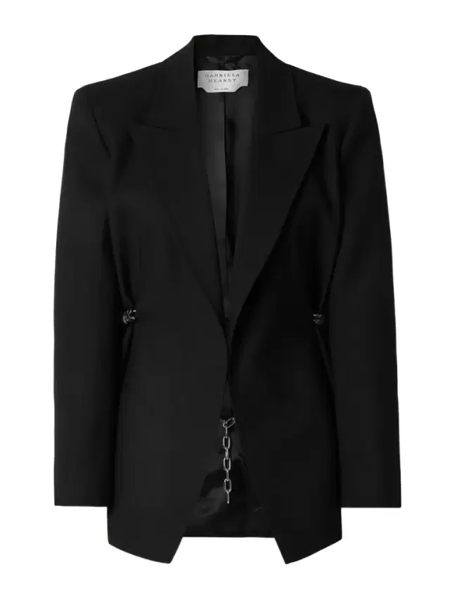 Epona Embellished Leather-trimmed Wool Blazer