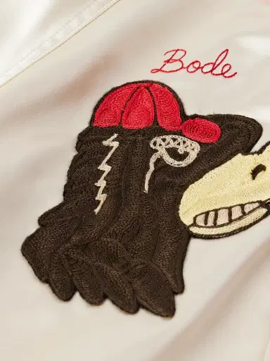 BODE Redtail Appliquéd Embroidered Satin Shirt - Men | Thumbnail 4 BODE Redtail Appliquéd Embroidered Satin Shirt - Men | Thumbnail 4