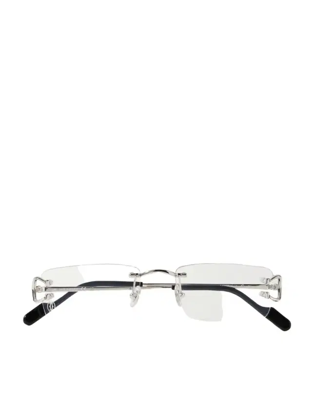 Cartier Eyewear Rimless Rectangular-Frame Silver-Tone Optical Glasses - Men