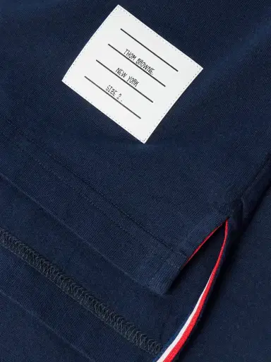 Thom Browne Logo-Appliquéd Striped Cotton-Jersey T-Shirt - Men | Thumbnail 5 Thom Browne Logo-Appliquéd Striped Cotton-Jersey T-Shirt - Men | Thumbnail 5