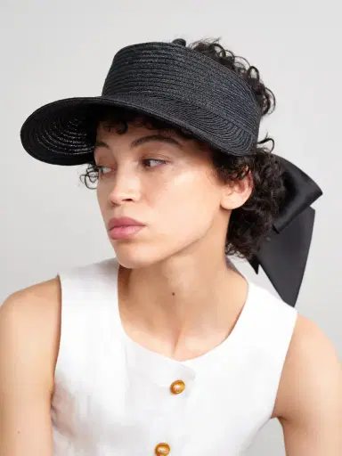 Eugenia Kim Ricky Grosgrain-trimmed Hemp-blend Visor | Thumbnail 2