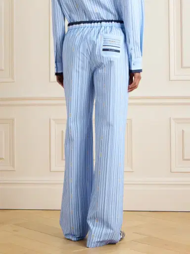 Gucci Printed Striped Cotton-poplin Wide-leg Pants | Thumbnail 4 Gucci Printed Striped Cotton-poplin Wide-leg Pants | Thumbnail 4