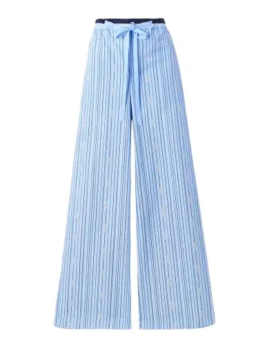 Gucci Printed Striped Cotton-poplin Wide-leg Pants | Thumbnail 1 Gucci Printed Striped Cotton-poplin Wide-leg Pants | Thumbnail 1