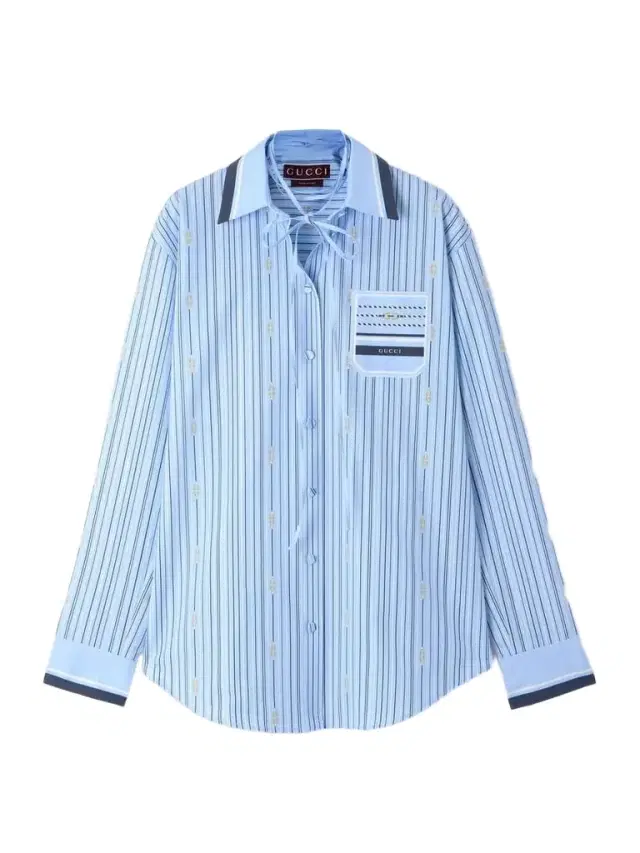 Tie-neck Printed Cotton-poplin Shirt