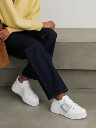 Roger Vivier Viv' Skate Embellished Leather Sneakers | Thumbnail 2 Roger Vivier Viv' Skate Embellished Leather Sneakers | Thumbnail 2