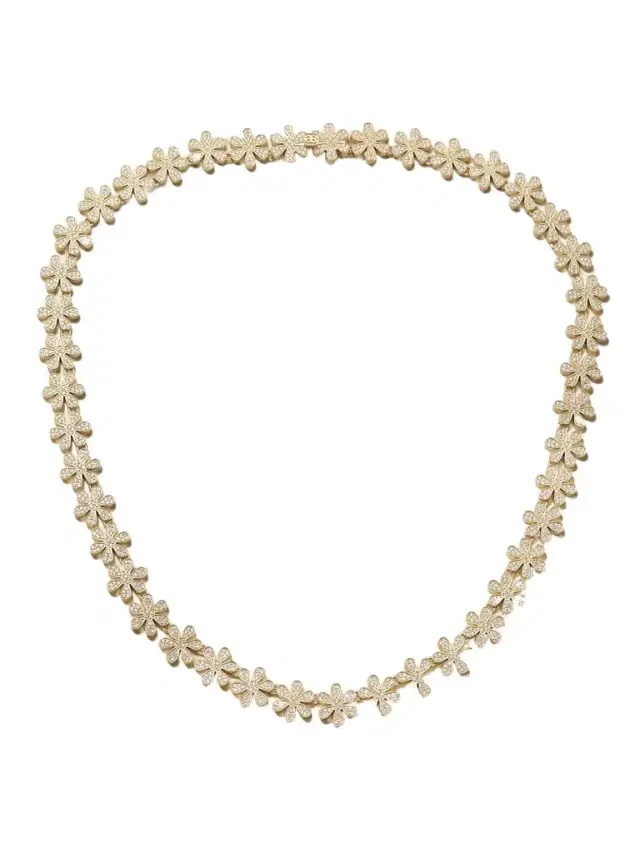 Daisy Eternity 14-karat Gold Diamond Necklace