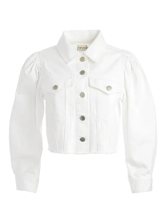Alice + Olivia Women's Lana Denim Puff-Sleeve Jacket - White