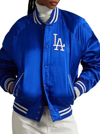 Polo Ralph Lauren Men's Dodgers Satin Bomber Jacket - Rugby Royal - Size XL | Thumbnail 4 Polo Ralph Lauren Men's Dodgers Satin Bomber Jacket - Rugby Royal - Size XL | Thumbnail 4