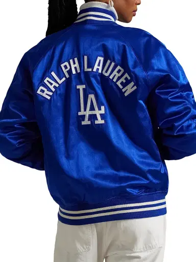 Polo Ralph Lauren Men's Dodgers Satin Bomber Jacket - Rugby Royal - Size XL | Thumbnail 5 Polo Ralph Lauren Men's Dodgers Satin Bomber Jacket - Rugby Royal - Size XL | Thumbnail 5