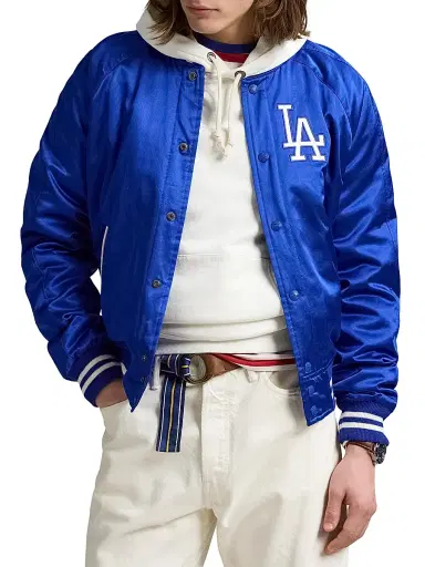 Polo Ralph Lauren Men's Dodgers Satin Bomber Jacket - Rugby Royal - Size XL | Thumbnail 6 Polo Ralph Lauren Men's Dodgers Satin Bomber Jacket - Rugby Royal - Size XL | Thumbnail 6