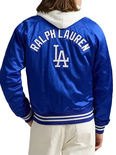 Polo Ralph Lauren Men's Dodgers Satin Bomber Jacket - Rugby Royal - Size XL | Thumbnail 7 Polo Ralph Lauren Men's Dodgers Satin Bomber Jacket - Rugby Royal - Size XL | Thumbnail 7