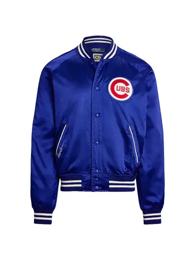Polo Ralph Lauren Men's Cubs Satin Bomber Jacket - Rugby Royal | Thumbnail 1 Polo Ralph Lauren Men's Cubs Satin Bomber Jacket - Rugby Royal | Thumbnail 1