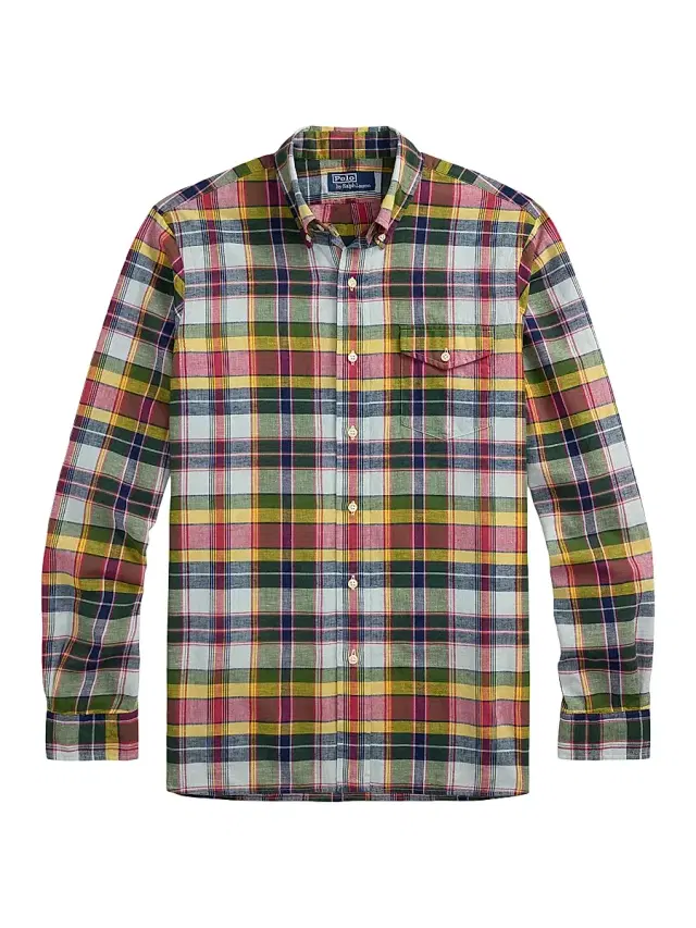 Polo Ralph Lauren Men's Classic Fit Madras Plaid Shirt - Navy Red Multi