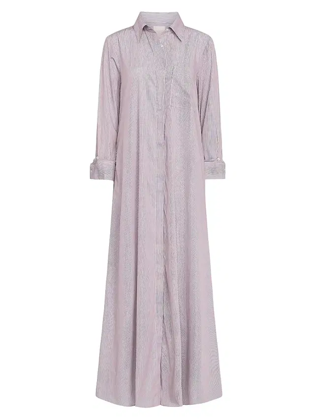 Women's Jenny's Striped Gown - White Chocolate