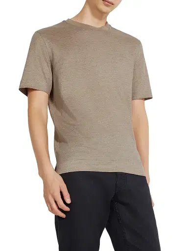 Zegna Men's Oasi Lino T-Shirt - Light Taupe - Size 44 | Thumbnail 3 Zegna Men's Oasi Lino T-Shirt - Light Taupe - Size 44 | Thumbnail 3