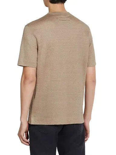 Zegna Men's Oasi Lino T-Shirt - Light Taupe - Size 44 | Thumbnail 4 Zegna Men's Oasi Lino T-Shirt - Light Taupe - Size 44 | Thumbnail 4