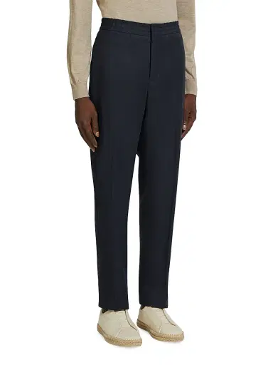 Zegna Men's Da Oasi Lino Pants - Navy Blue - Size 46 | Thumbnail 2