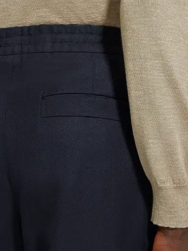 Zegna Men's Da Oasi Lino Pants - Navy Blue - Size 46 | Thumbnail 5