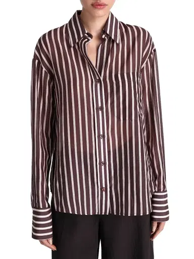 TWP Women's Joey Striped Silk Button-Front Shirt | Thumbnail 2 TWP Women's Joey Striped Silk Button-Front Shirt | Thumbnail 2