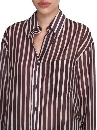 TWP Women's Joey Striped Silk Button-Front Shirt | Thumbnail 5 TWP Women's Joey Striped Silk Button-Front Shirt | Thumbnail 5