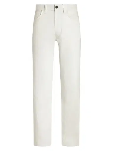 Zegna Men's Stretch Cotton and Linen Roccia Jeans - White - Size 38 | Thumbnail 1