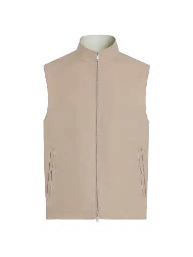 ZEGNA Men's Oasi Lino Vest - Light Taupe | Thumbnail 1