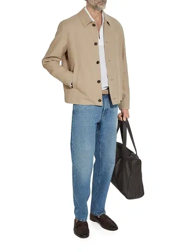 Zegna Men's Slim Fit Oasi Lino Chore Jacket - Light Taupe - Size 48 | Thumbnail 5