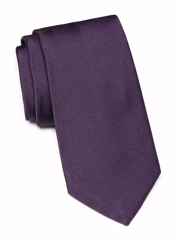 Men's COLLECTION Silk Twill Tie - Purple