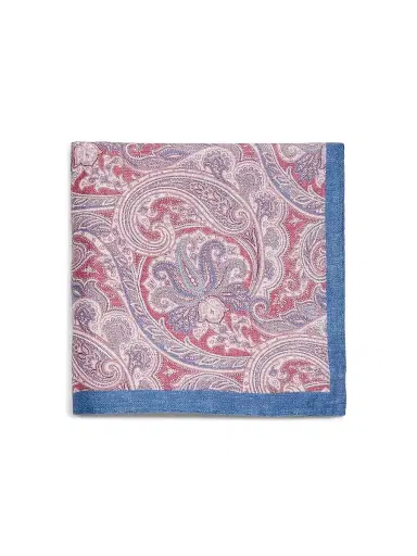 Saks Fifth Avenue Men's Paisley Linen Pocket Square - Red | Thumbnail 1 Saks Fifth Avenue Men's Paisley Linen Pocket Square - Red | Thumbnail 1