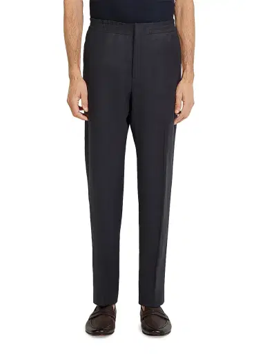 Zegna Men's Oasi Lino Flower Flat Front Pants | Thumbnail 2 Zegna Men's Oasi Lino Flower Flat Front Pants | Thumbnail 2