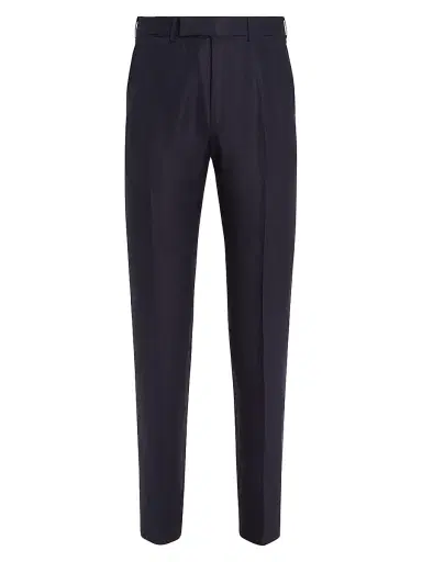 Zegna Men's Oasi Lino Flower Flat Front Pants | Thumbnail 1 Zegna Men's Oasi Lino Flower Flat Front Pants | Thumbnail 1