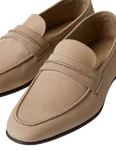 Zegna Men's Secondskin Mocassin Loafers - Beige - Size 11 | Thumbnail 5
