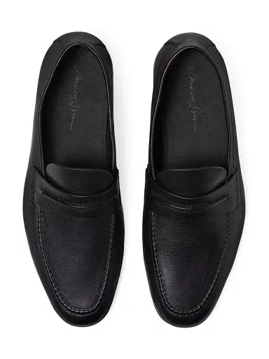 Zegna Men's Natural Grain Leather Mocassin Loafer - Black Leather - Size 13 | Thumbnail 3 Zegna Men's Natural Grain Leather Mocassin Loafer - Black Leather - Size 13 | Thumbnail 3