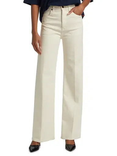 Jamie Haller Women's Crease Bootcut High-Rise Jeans - Ecru | Thumbnail 3 Jamie Haller Women's Crease Bootcut High-Rise Jeans - Ecru | Thumbnail 3