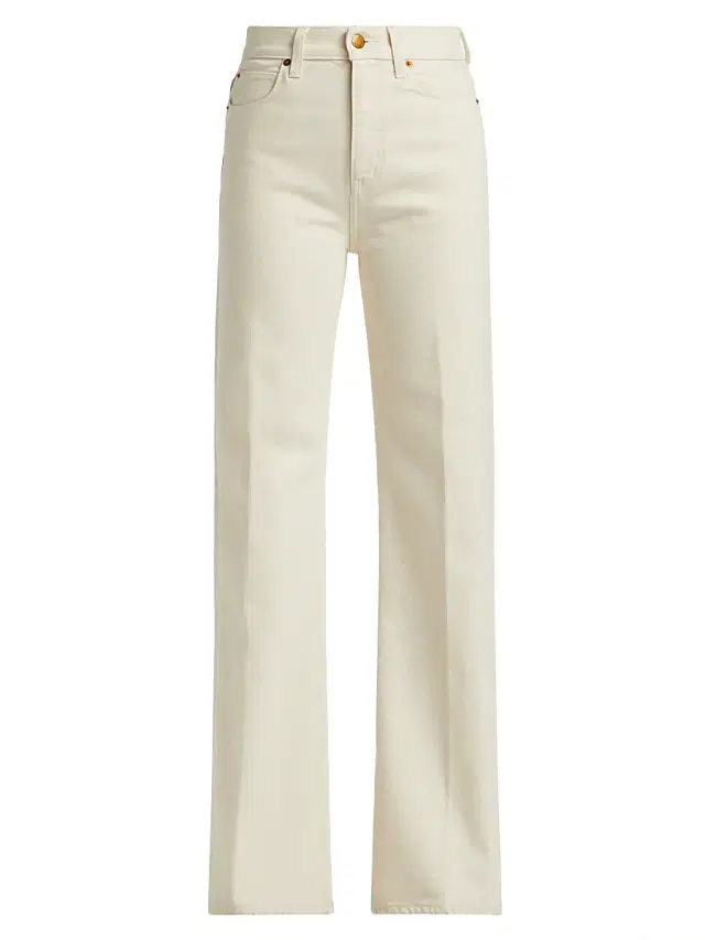 Women's Crease Bootcut High-Rise Jeans - Ecru