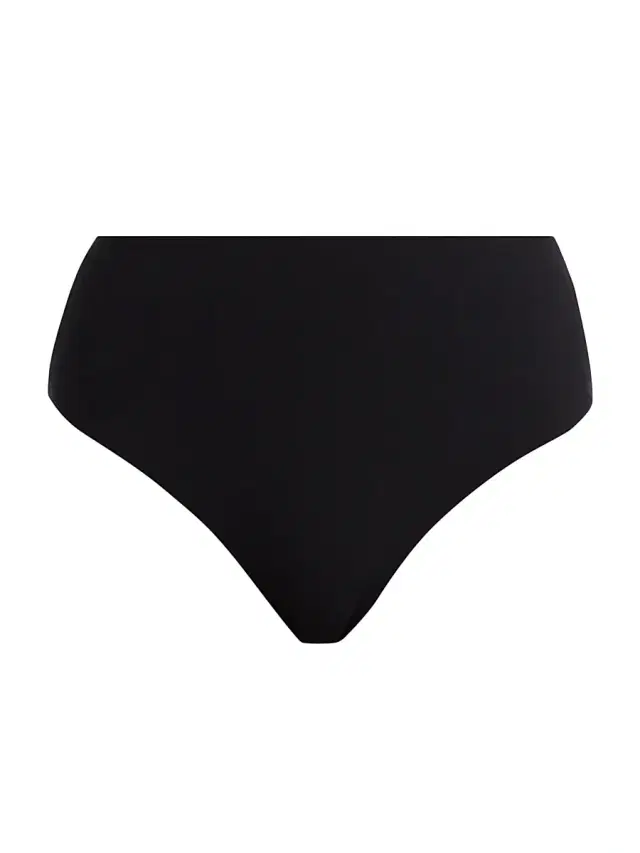 Women's Lace-Up High-Waist Bikini Bottom - Black