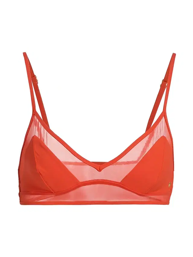 Kiki de Montparnasse Women's Peep Show Bralette Bikini top - Tangerine