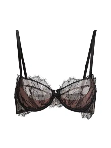 Fleur du Mal Women's Sophie Lace-Silk Balconette Bra - Black | Thumbnail 1 Fleur du Mal Women's Sophie Lace-Silk Balconette Bra - Black | Thumbnail 1