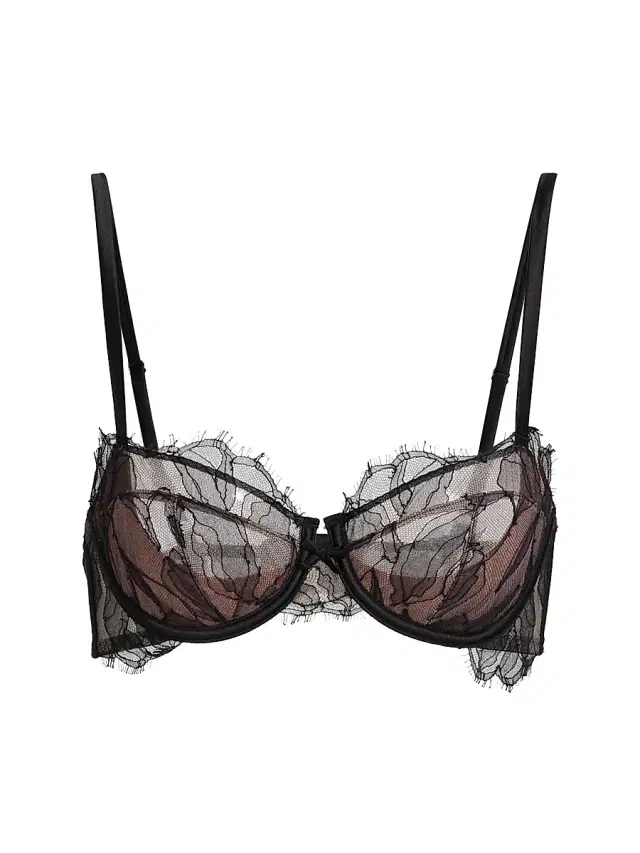 Women's Sophie Lace-Silk Balconette Bra - Black