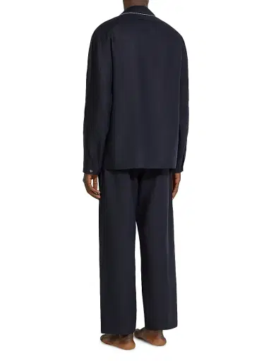 Zegna Men's Oasi Lino Pajamas Set - Navy Blue - Size XXL | Thumbnail 5 Zegna Men's Oasi Lino Pajamas Set - Navy Blue - Size XXL | Thumbnail 5