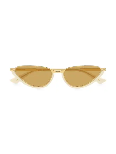 Bottega Veneta Women's Metal Combi 56MM Cat-Eye Sunglasses - Yellow | Thumbnail 2