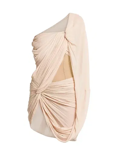 Stella McCartney Women's Drape Creponne Silk Asymmetric Cape Minidress | Thumbnail 1 Stella McCartney Women's Drape Creponne Silk Asymmetric Cape Minidress | Thumbnail 1