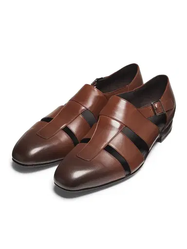 Manolo Blahnik Men's Hickory Leather Fisherman Sandals - Dark Brown - Size 9.5 | Thumbnail 2
