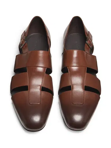 Manolo Blahnik Men's Hickory Leather Fisherman Sandals - Dark Brown - Size 9.5 | Thumbnail 4