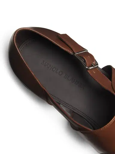 Manolo Blahnik Men's Hickory Leather Fisherman Sandals - Dark Brown - Size 9.5 | Thumbnail 5