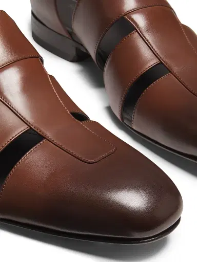 Manolo Blahnik Men's Hickory Leather Fisherman Sandals - Dark Brown - Size 9.5 | Thumbnail 6