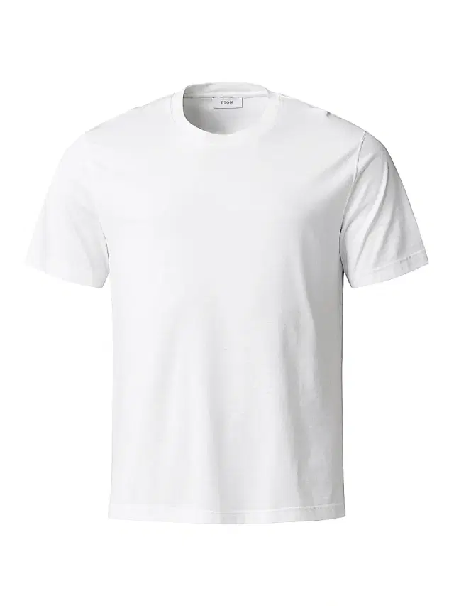 Men's Silk-Cotton Crewneck T-Shirt - White