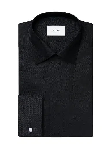 Eton Men's Slim-Fit Textured Dress Shirt - Black - Size 17 | Thumbnail 1 Eton Men's Slim-Fit Textured Dress Shirt - Black - Size 17 | Thumbnail 1