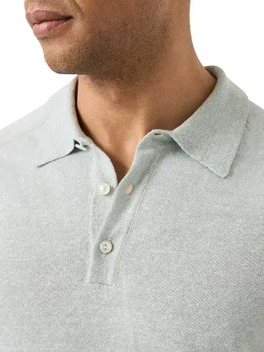 Eton Men's Linen-Cotton Woven Polo Shirt - Green - Size XL | Thumbnail 4 Eton Men's Linen-Cotton Woven Polo Shirt - Green - Size XL | Thumbnail 4