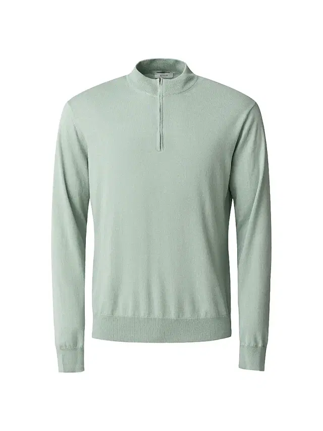 Men's Cotton-Cashmere Fine Weave Quarter-Zip Sweater - Green
